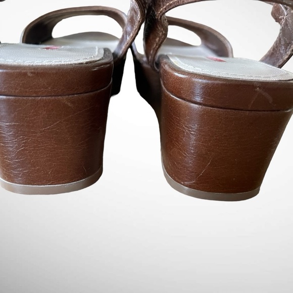 PRADA BROWN WEDGE SANDALS SIZE 37 - Picture 4 of 16